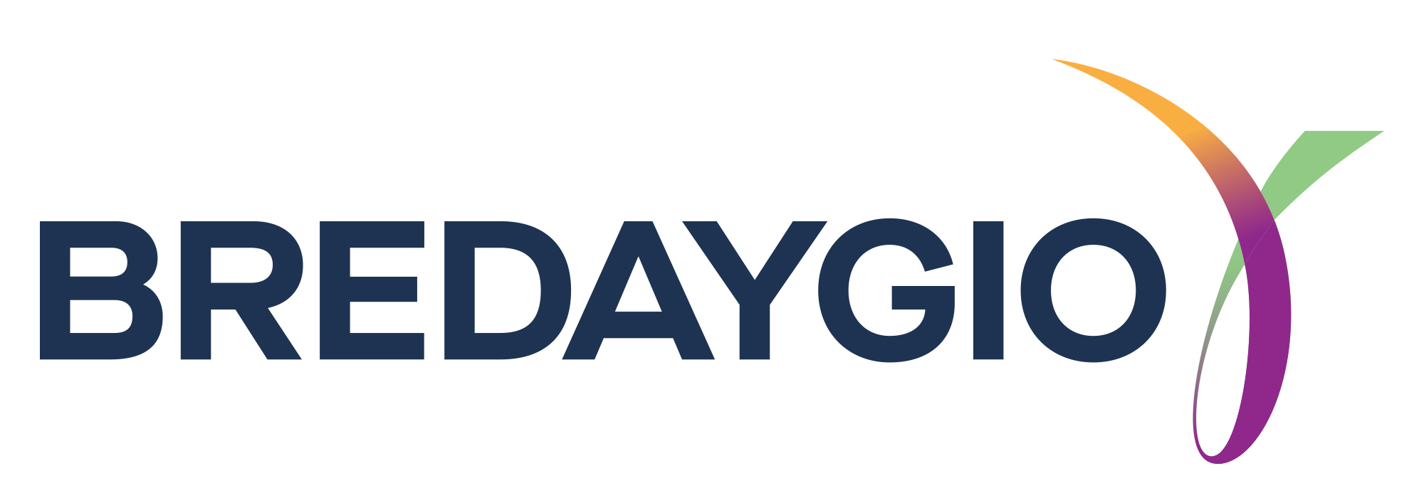 A blue and white logo of dayg