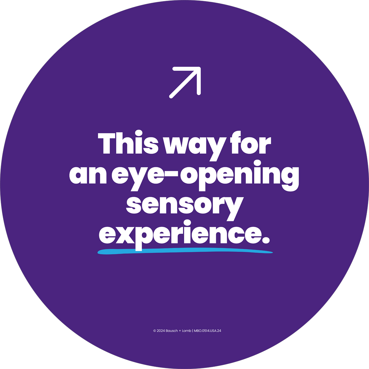 A purple circle with the words 